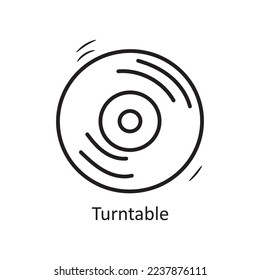 Turntable vector outline Icon Design illustration. Party and Celebrate Symbol on White background EPS 10 File