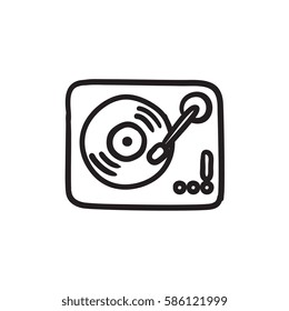 Turntable Vektorgrafik Symbol einzeln auf Hintergrund. Handgezeichnet Turntable Ikone. Turntable Sketch Icon für Infografik, Website oder App.