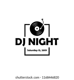 Turntable or Vinyl logo design related to DJ music party
