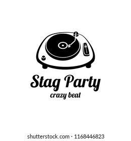 Turntable or Vinyl logo design related to DJ music party