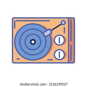 turntable vinyl LP retro tech icon isolated