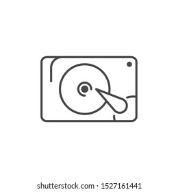 turntable vinyl music technology icon line illustration design