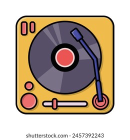 turntable vinyl record isolated icon retro vector illustration design.
