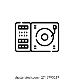 Turntable Vinyl Record Player Audio Music Icon Design