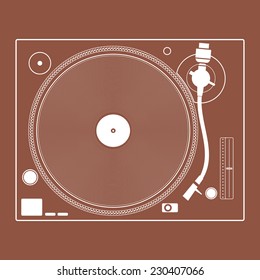 Turntable vinyl record player. Turntable icon.