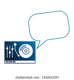 turntable vinyl speech bubble vintage style