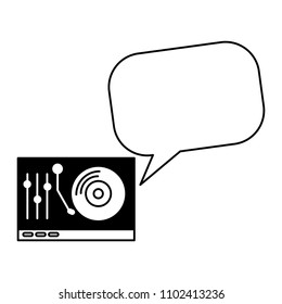 turntable vinyl speech bubble vintage style