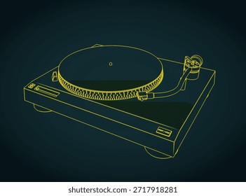 Ilustración vectorial estilizada de vinilo giratorio