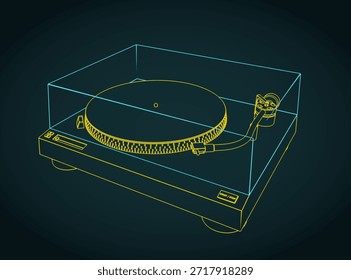 Ilustración vectorial estilizada de vinilo giratorio