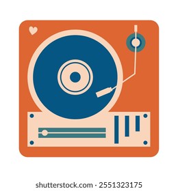 turntable vinyl vintage aesthetic icon isolated