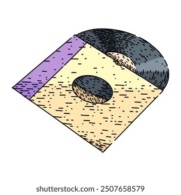 Drehteller Weinbuch handgezeichnet. analoge Nut, LP-Album, Nadel Stift Drehtisch vynil Rekord Vektorskizze. einzelne Farbgrafik