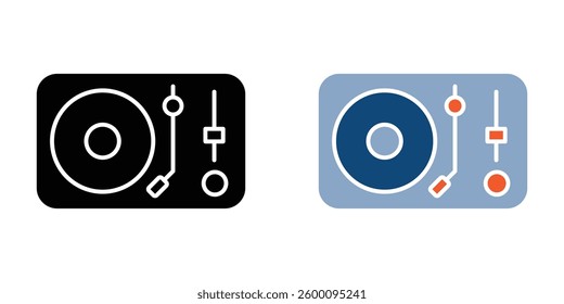 Turntable web vector icons set