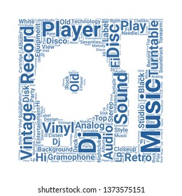turntable word cloud. tag cloud about turntable