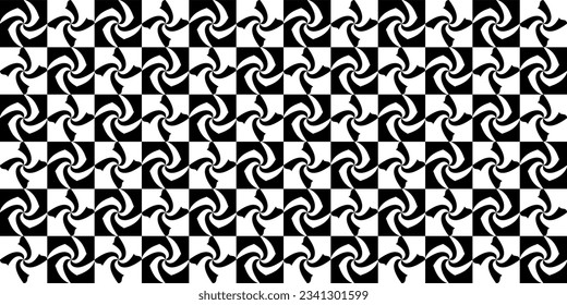 Turntables on a monochrome checker background. Vector pattern with a texture of turntables. Design for textile, fabric, clothing, curtain and batik.	