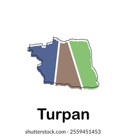Turpan City map vector design, World Map International vector template with outline graphic sketch style for your company