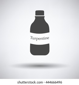 Turpentine icon on gray background, round shadow. Vector illustration.