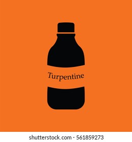 Turpentine icon. Orange background with black. Vector illustration.