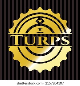 Insignia o emblema de oro de Turps. Ilustración vectorial. Detallado. 