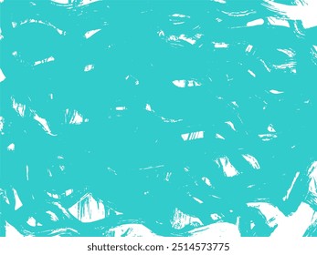 Fondo abstracto turquesa con pinceladas y divots. Textura dibujada a mano con bordes irregulares. Golpes audaces. Fondo para carteles, ropa