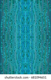 Turquoise abstract background with curves and curls for design fabric. Seamless vector pattern. Fashion vector illustration. Boho chic. 