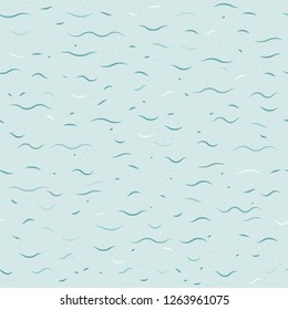 Turquoise abstract calm background. Seamless pattern. Ripples on the water, small waves, bubbles. Light shades