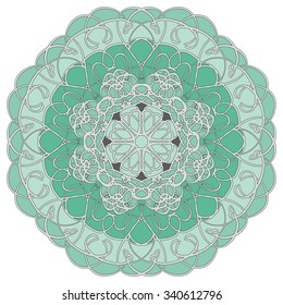 turquoise abstract drawing a mandala