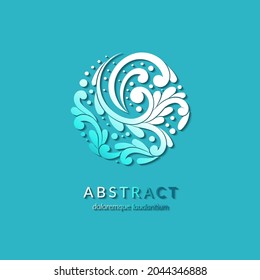 Emblema abstracto turquesa. Se puede usar para la joyería, la belleza y la industria de la moda. Ideal para logotipo, monograma, invitación, volante, menú, fondo o cualquier idea deseada.