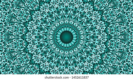 Turquoise abstract jungle kaleidoscope mandala pattern ornament wallpaper - ethnic vector design