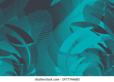 Turquoise abstract leaf, forest, floral background. Can be used for brochures, websites, textiles, posters.