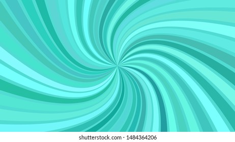 Turquoise abstract psychedelic spiral ray stripe background - vector design
