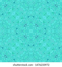 Turquoise abstract seamless curved triangle mosaic kaleidoscope wallpaper pattern - symmetrical vector background design