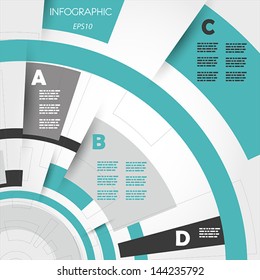 turquoise abstract technical infographic rings. infographic concept.