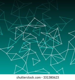 Turquoise Abstract Vector Background with Triangles, Circles and Lines