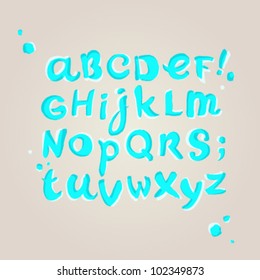 Turquoise Alphabet in watercolors