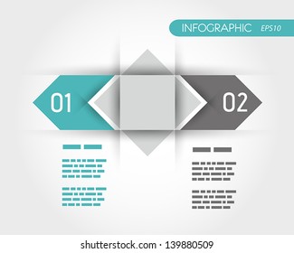 turquoise arrows two options. infographic concept.