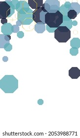 Turquoise Atom Background White Vector. Line Futuristic Illustration. Fragment Mosaic. Dark Blue Cell Industrial. Polygon Design.