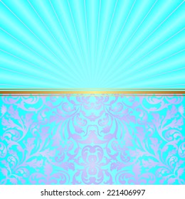turquoise background with abstract ornaments