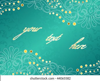 Turquoise background with delicate swirls, horizontal (EPS10); JPG version also available