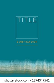 Turquoise background with multicolored lines and title in the square line shape