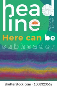 Turquoise background with rounded and line textures and title