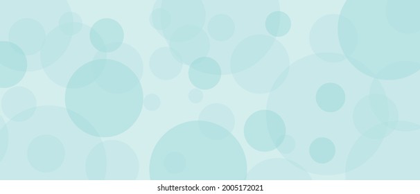 Turquoise background with transparent circles, template for modern cover. Blue texture of geometric shapes.