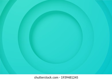 turquoise backgrounds. Abstract 3d circle papercut layer background.