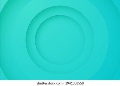 turquoise backgrounds. Abstract 3d circle papercut layer background.
