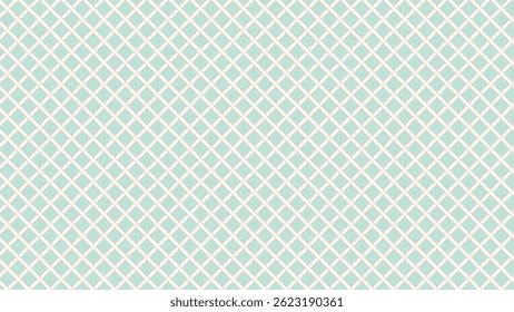 Turquoise and beige diagonal background. Plaid checkered seamless pattern.