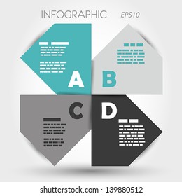turquoise big infographic propeller . infographic concept.