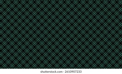 Turquoise and black diagonal background. Plaid checkered seamless pattern.