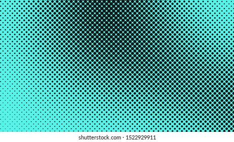 Turquoise with black dotted background in retro pop art comic style, vector illustration 