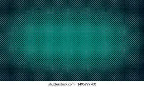 Turquoise and black retro comic pop art background with haftone dots design. Vector clear template for banner or comic book design, etc