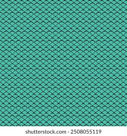 Turquoise and black seamless mermaid scale pattern vector