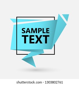 Turquoise, blue advertising plate in a black frame. For indications of stocks, discounts, sales. A folded piece of paper, cardboard with shadows. 10 eps